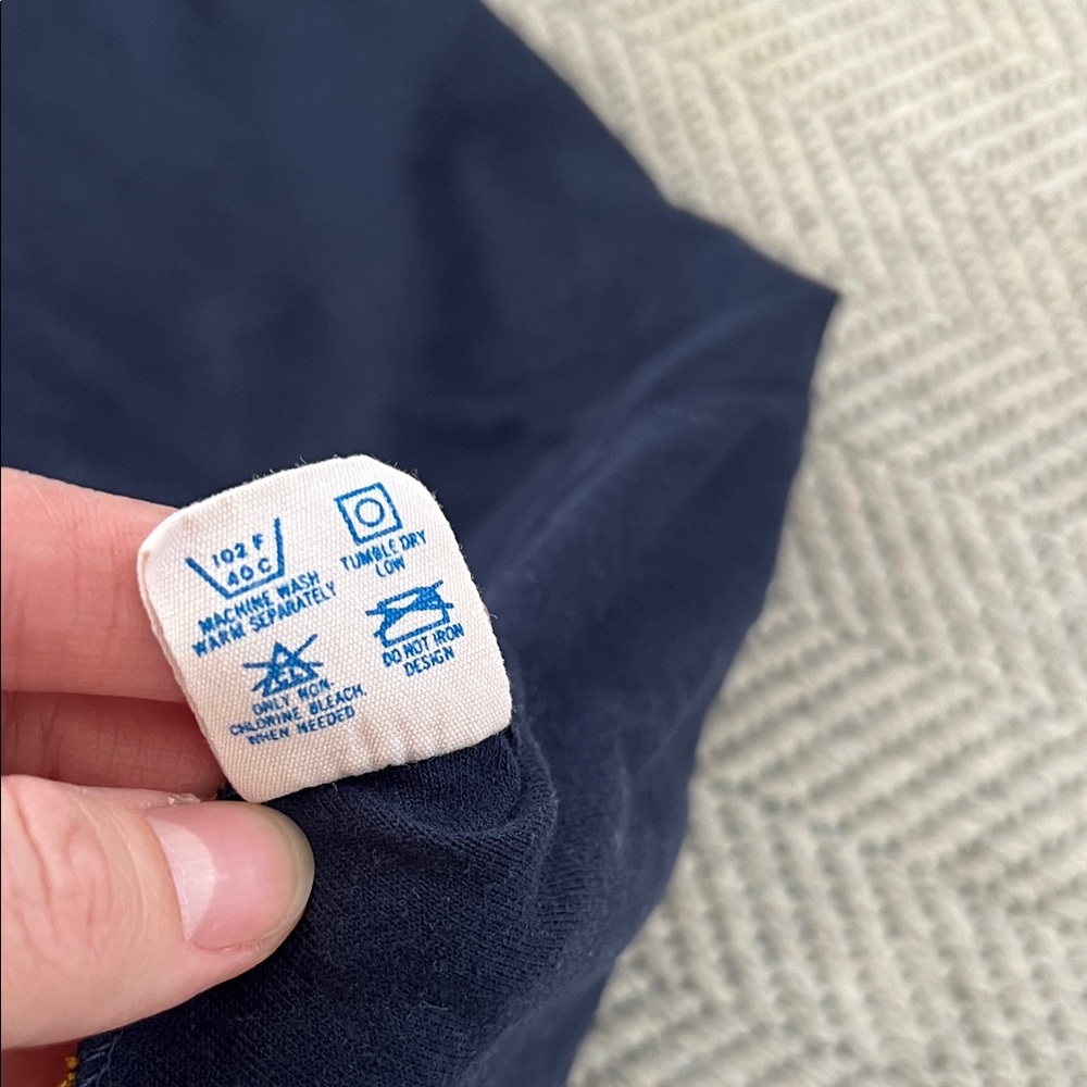 Champion Navy Tee with Yellow Michigan Script - Picture 3 of 8